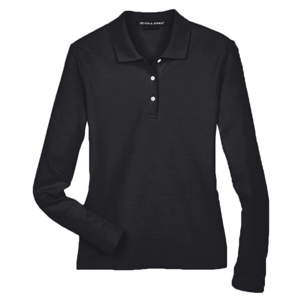 Women's Pima Piqué Long Sleeve Polo Thumbnail