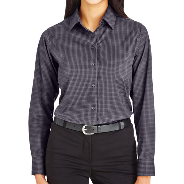 Women's CrownLux Performance® Tonal Mini Check Woven Dress Shirt Thumbnail