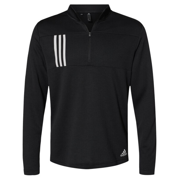 Men's 3-Stripes Double-Knit Quarter-Zip Pullover Thumbnail
