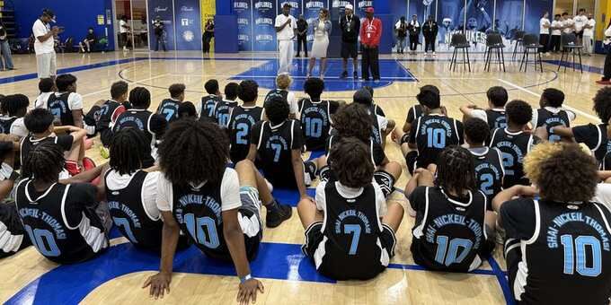Kids in custom No Flukes Foundation jerseys